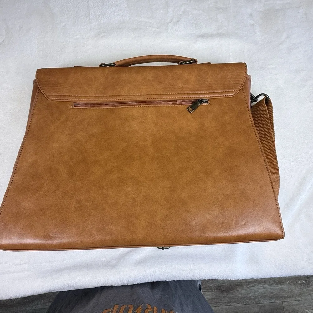 Brown Laptop Messenger Bag Briefcase Satchel Shoulder Bag Vintage Style 16